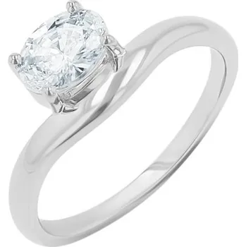 Prsten Atypický zásnubní prsten s oval moissanitem Adina