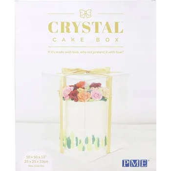 Jedlá dekorace na dort Průhledná krabička na dort 250 mm PME