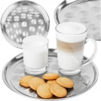 Kulatý tác z nerezové oceli 45 cm KULATÝ OCELOVÝ KUCHYŇSKÝ SERVÍROVACÍ