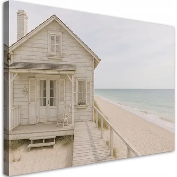 Obraz Obraz do obýváku ložnice, Dřevěný domeček Pláž Shabby Chic 60x40