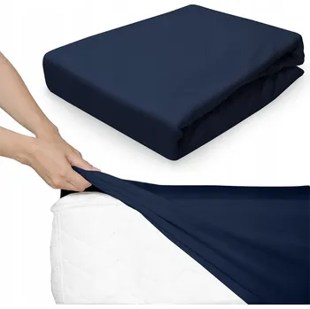 Prostěradlo PROSTĚRADLO s gumou 140x200 BAVLNĚNÉ Jersey JANET tmavě modré