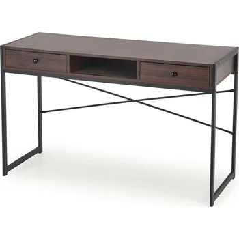 Psací stůl Psací stůl Surin ořech černý moderní loftový se zásuvkami a policí Intesi 123 cm