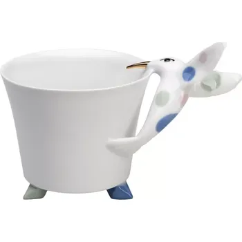 Porcelánový hrnek kolibřík (modrá)