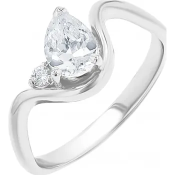 Prsten Vlnitý zásnubní prsten s pear moissanitem Mirjana