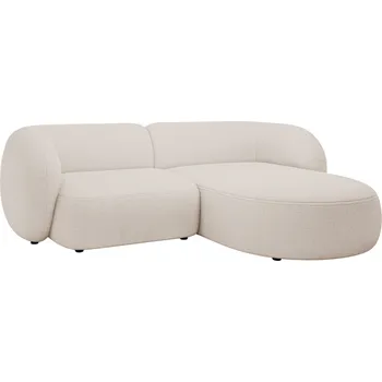 Pohovka Micadoni Béžová bouclé rohová pohovka Kate 255 cm, pravá