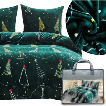 Povlečení POVLEČENÍ VÁNOČNÍ 200x220 3dílné mikrovlákno PLYŠOVÉ na zimu medvídek MARTINO