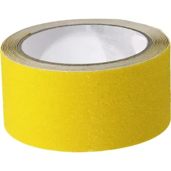 Výstražná páska Žlutá korundová protiskluzová páska FLOMA Standard - 3 m x 5 cm a tloušťka 0,7 mm