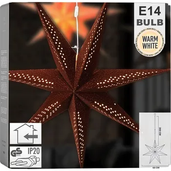 Obraz Svítící hvězda z veluru hnědá závěsná 60 cm