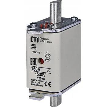 POUŽITÁ PRŮMYSLOVÁ POJISTKOVÁ VLOŽKA POMALÁ GG 00 125A 500V AC KOMBI ETI-POLAM NH