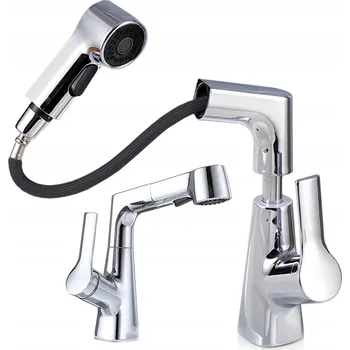 Vodovodní baterie Stojánková kuchyňská baterie Maibang Vytahovací sprcha stříbrná