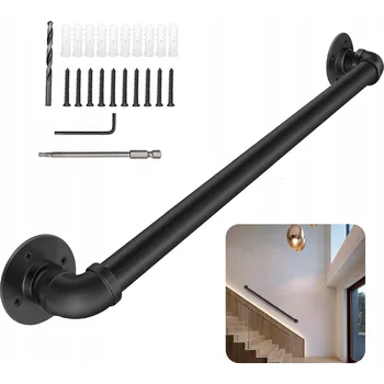 Zábradlí SCHODIŠŤOVÉ ZÁBRADLÍ MADLO KE SCHODŮM ČERNÝ MAT 100 cm