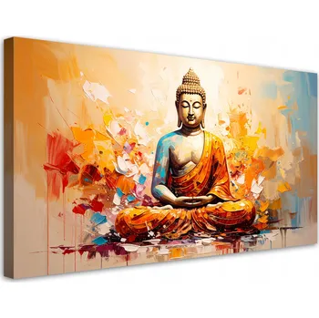 Obraz Obraz na plátně do obýváku ložnice, Buddha Meditace Abstrakce 80x40