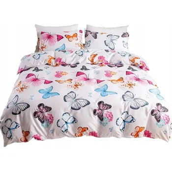 Povlečení 3dílná sada Povlečení 200x200 cm polštáře 80x80 cm motýli
