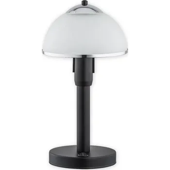 Lampička Lávová stolní lampa 1-bodová - černá matná + chrom - bílý alabastr