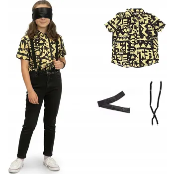 Karnevalový kostým Kostým ELEVEN ze seriálu STRANGER THINGS: kostým (košile, šle, čelenka) velikost 140-146