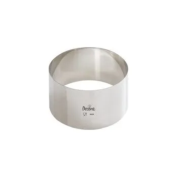 Dortový ráfek nerezový kulatý 8x6cm - Decora