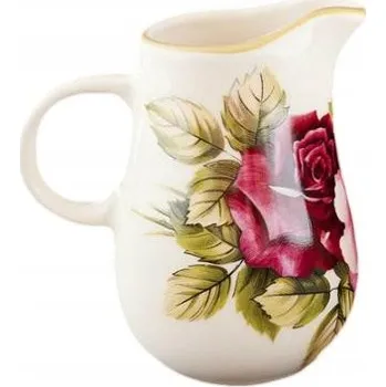 Konvička na mléko KONVIČKA NA MLÉKO RŮŽE MIEROSZÓW POLSKÁ KERAMIKA KRÉMOVÁ