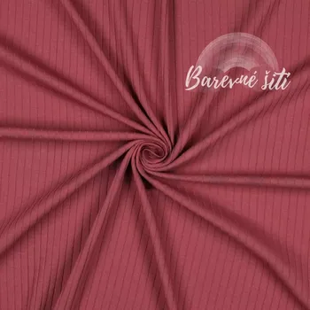 Žebrovaný úplet Amy, Jahodová (E) (Žebrovaný úplet z Holandska)