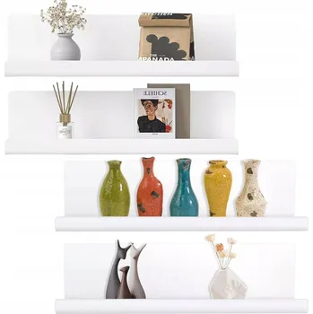 police BÍLÁ ZÁVĚSNÁ POLICE SADA 4 KUSŮ NA KOŘENÍ DEKORACE, 30 cm