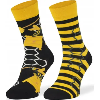 Pánské ponožky Barevné asymetrické ponožky – Medová Plástev