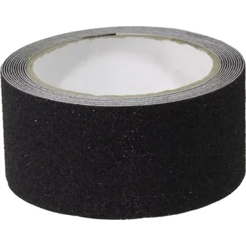 Výstražná páska Černá korundová protiskluzová páska FLOMA Standard - 3 m x 5 cm a tloušťka 0,7 mm