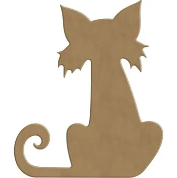 Gomille Dřevěný výřez k dekoraci Gomille, 14x16 cm - Halloweenská kočka