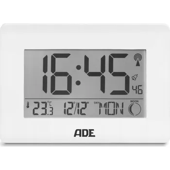 Hodiny Hodiny digitální XXL s teploměrem a budíkem ADE 23 x 3 x 16 cm bílé