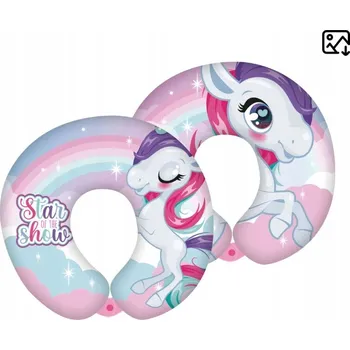 Polštář Oboustranný cestovní polštář sv. růžový - Unicorn/Star of show