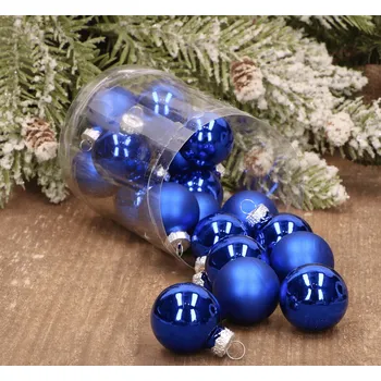 Vánoční dekorace Modré skleněné Vánoční Baňky 3 cm - 20 kusů v balení