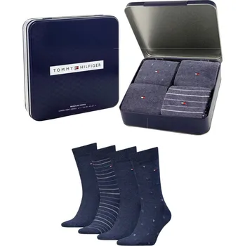 Pánské ponožky Tommy Hilfiger TH MEN SOCK 4P TIN GIFTBOX JEANS 701235375 003 39-42 Velikost: 39-42