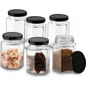 Sklenice MINI Sada SKLENICE NA ZAVAŘENINY bylinky KUCHYŇSKÉ sklenička na koření 6x110ml