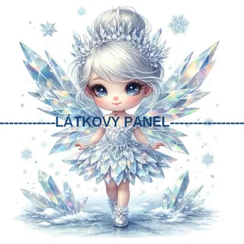 Látkový panel - Zimní víla - AVS-088 Velikost: 15x15cm, Materiál: Kočárkovina