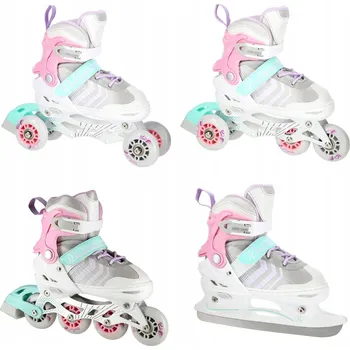 Kolečkové brusle Brusle 2v1 NILS EXTREME NH18192 4v1 (velikost 29-33) Bílo-růžové