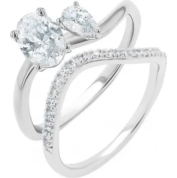 Šperk Romantický zásnubní set atypických prstýnků s diamanty Clementine