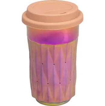 Porcelánový termohrnek Diamond Titanum Růžový