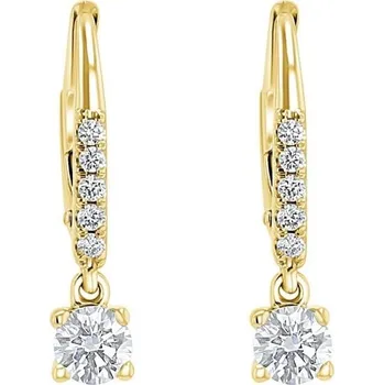 Náušnice Zlaté visací náušnice s 0.2ct přírodním diamantem Sumaya