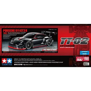 RC model auta Porsche 911 GT3 R (992) (TT-02) 1:10 4WD natřený barvou Tamiya 47512