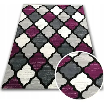 Koberec MĚKKÝ KOBEREC 140X200 CM NEW IDEA JETEL FIALOVÁ DOPLNĚK DO INTERIÉRU