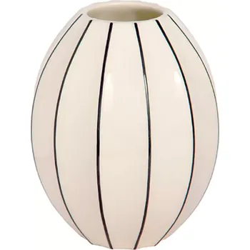 Váza Porcelánová váza vypouklá malá černá linka