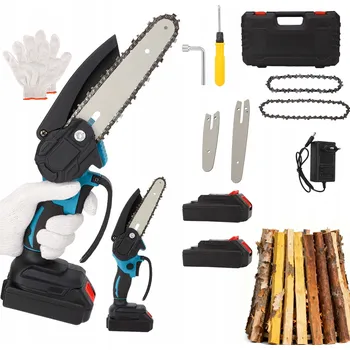 Motorová pila AKU ŘETĚZOVÁ PILA PROŘEZÁVACÍ MINI PILKA 2x AKU + 2x ŘETĚZ