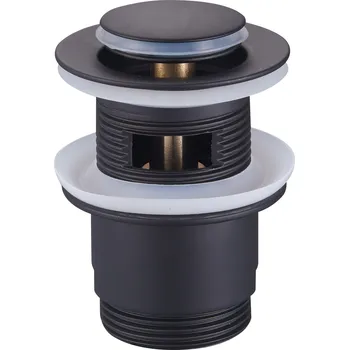 Sifon Zátka s přepadem klik-klak kulatý duro černá