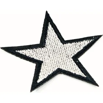 Vánoční dekorace Nažehlovací záplata - Hvězdička - stříbrná, zlatá - rozměr 6 cm x 7,5 cm Hvězdička - stříbrná