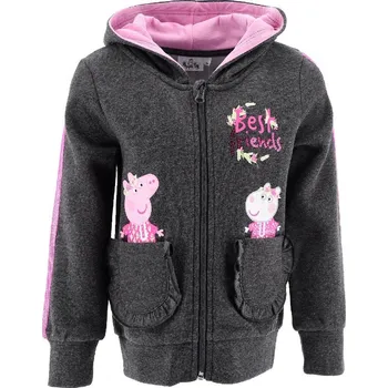 Dívčí mikina Šedá mikina s kapucí Peppa Pig Velikost: 104