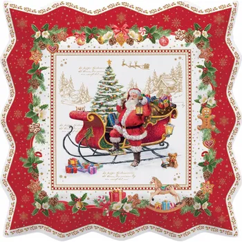 Porcelánový podnos Easy Life Christmas Memories 30 x 30 cm, vícebarevný