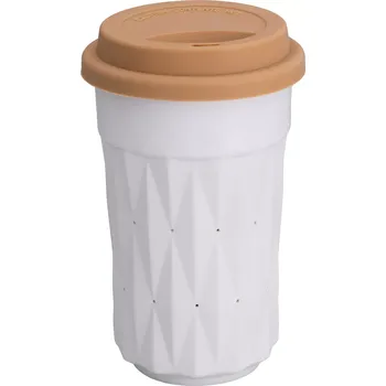 Termohrnek Porcelánový termohrnek Diamond Bílý