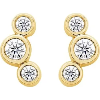 Šperk Moderní stříbrné náušnice s kulatými diamanty Ebba