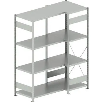 regál META zásuvný rohový regál 2000 x 750 /1000 x 600 mm nosnost 100 kg