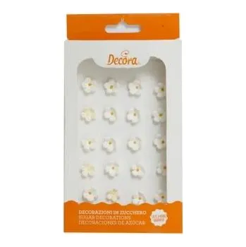 Přisada na vaření a pečení 30 cukrových dekorací malé kytičky bílé - Decora