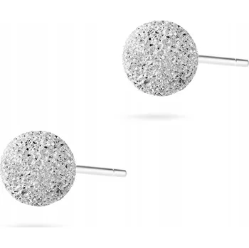 Náušnice STŘÍBRNÉ Dámské NÁUŠNICE ryzost 925 Diamantované Kuličky 5mm Se Zapínáním na Puzetku