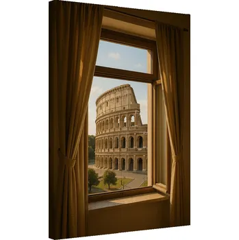 Obraz Obraz do obýváku, kanceláře, Výhled z okna na Řím Koloseum 60x90
